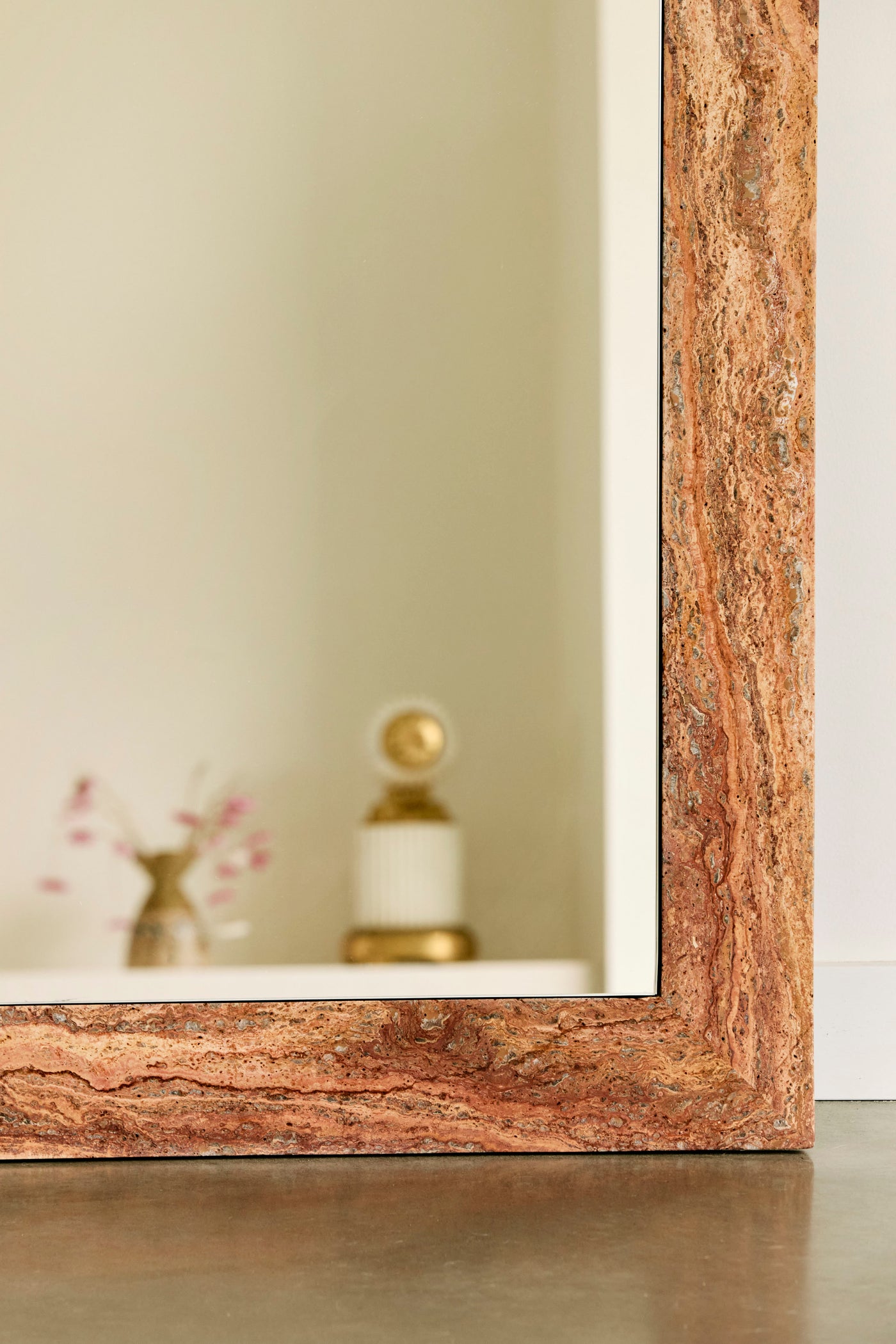 Zehra Mirror - Sunfire Travertine