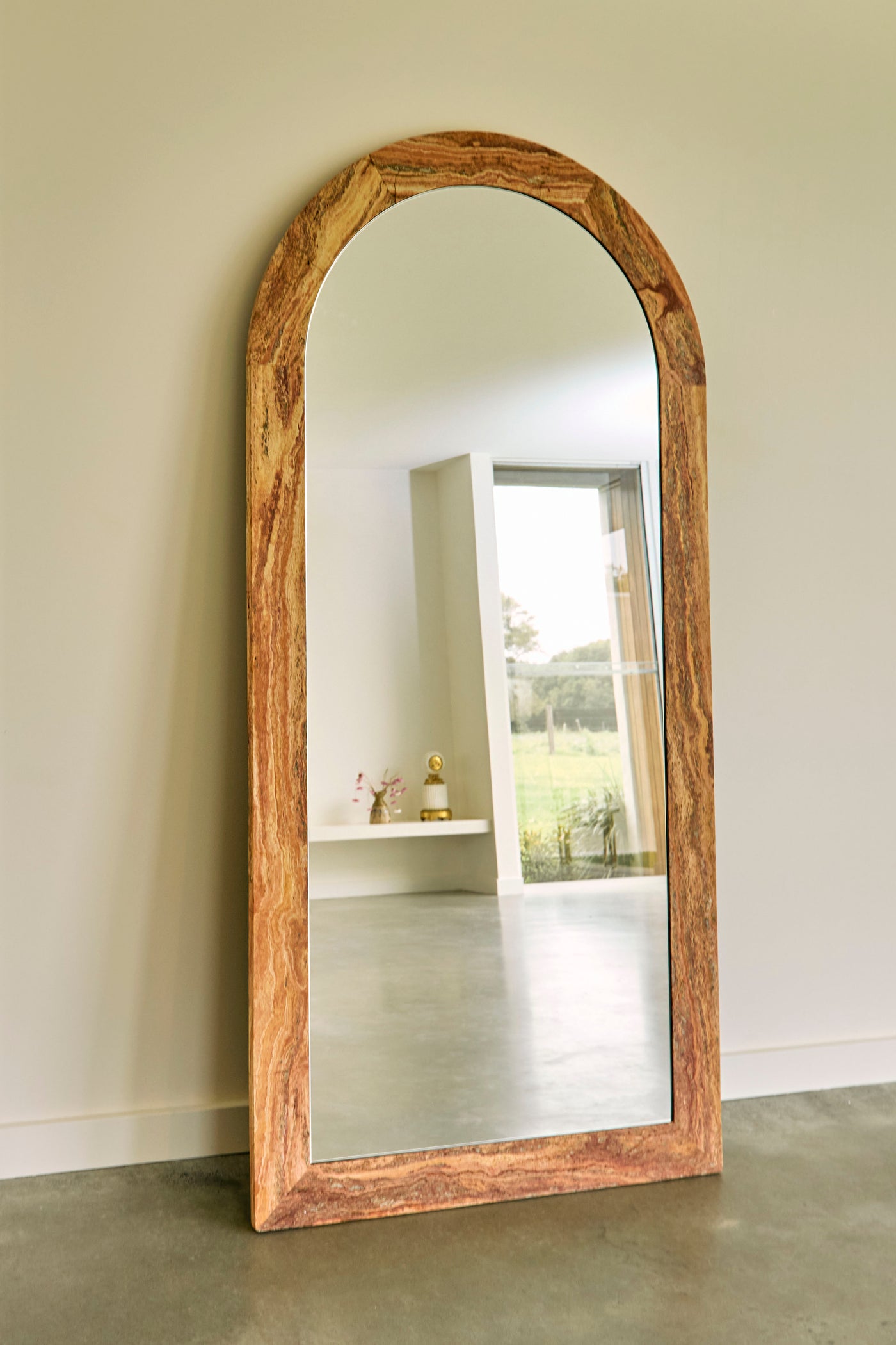 Zehra Mirror - Sunfire Travertine