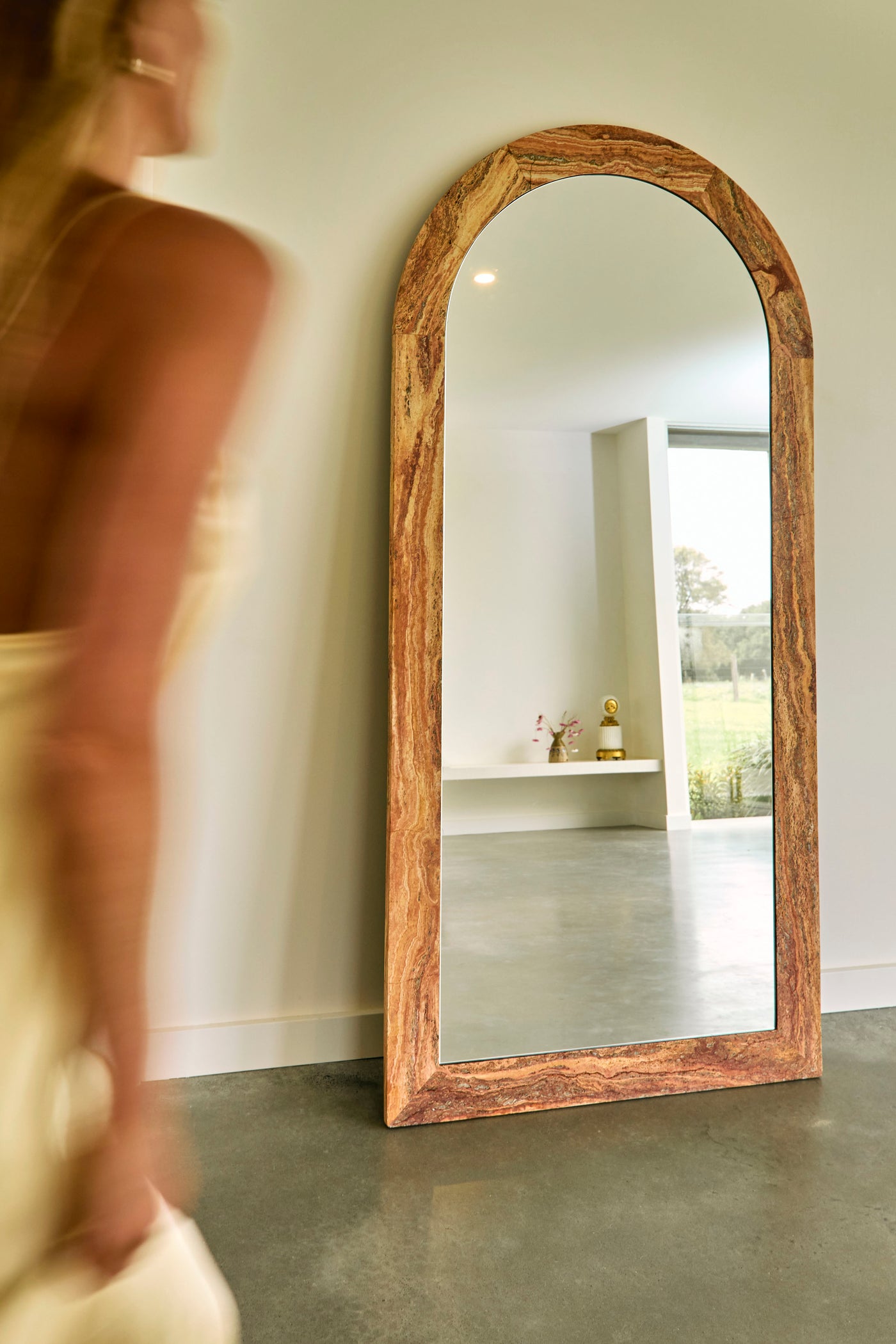 Zehra Mirror - Sunfire Travertine