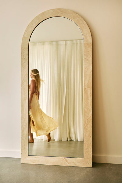 Zehra Mirror - Crema Travertine