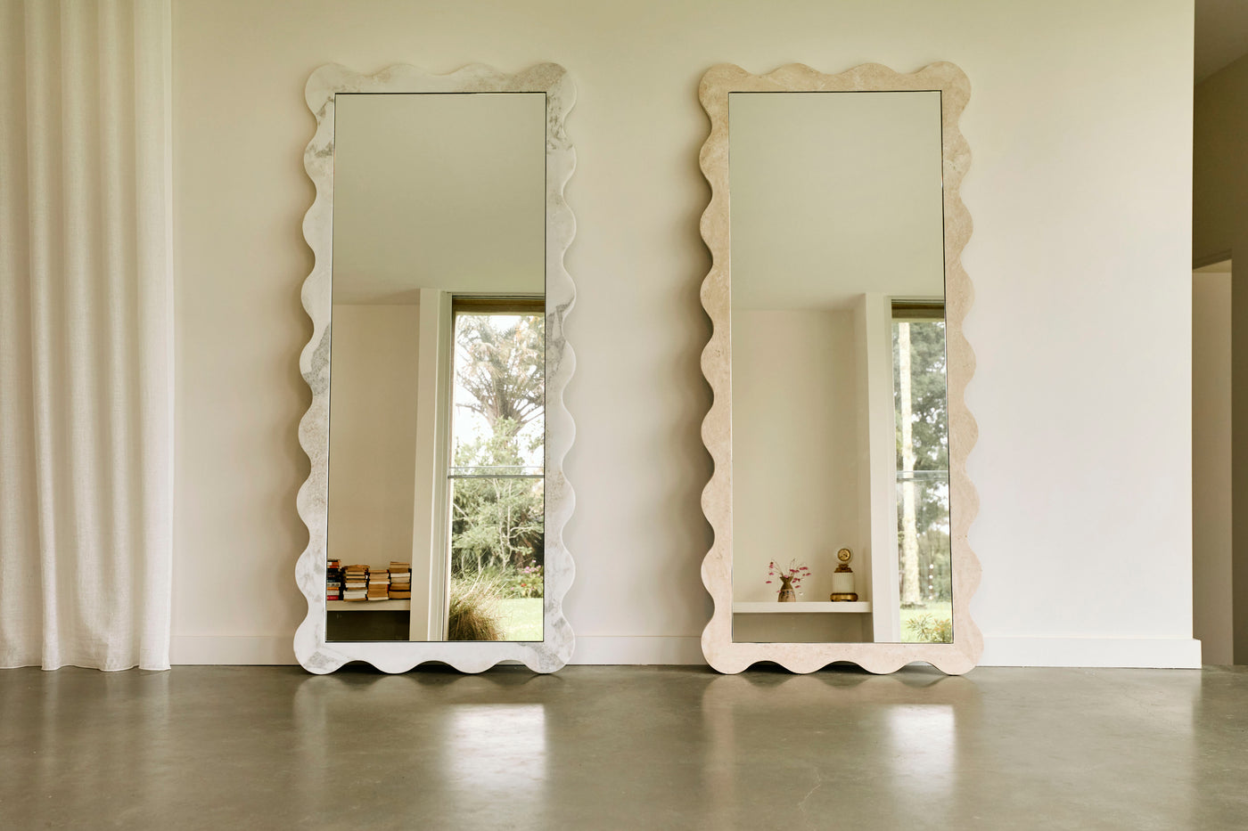 Deniz Mirror - Crema Travertine