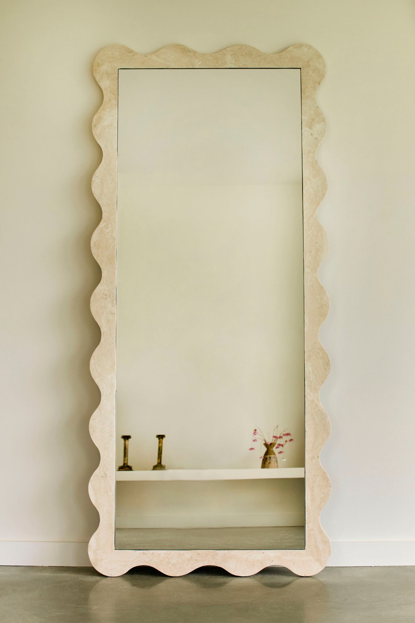 Deniz Mirror - Crema Travertine