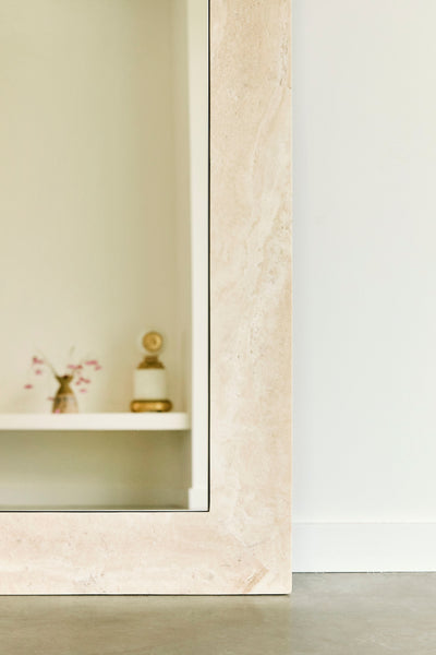 Suna Mirror - Crema Travertine