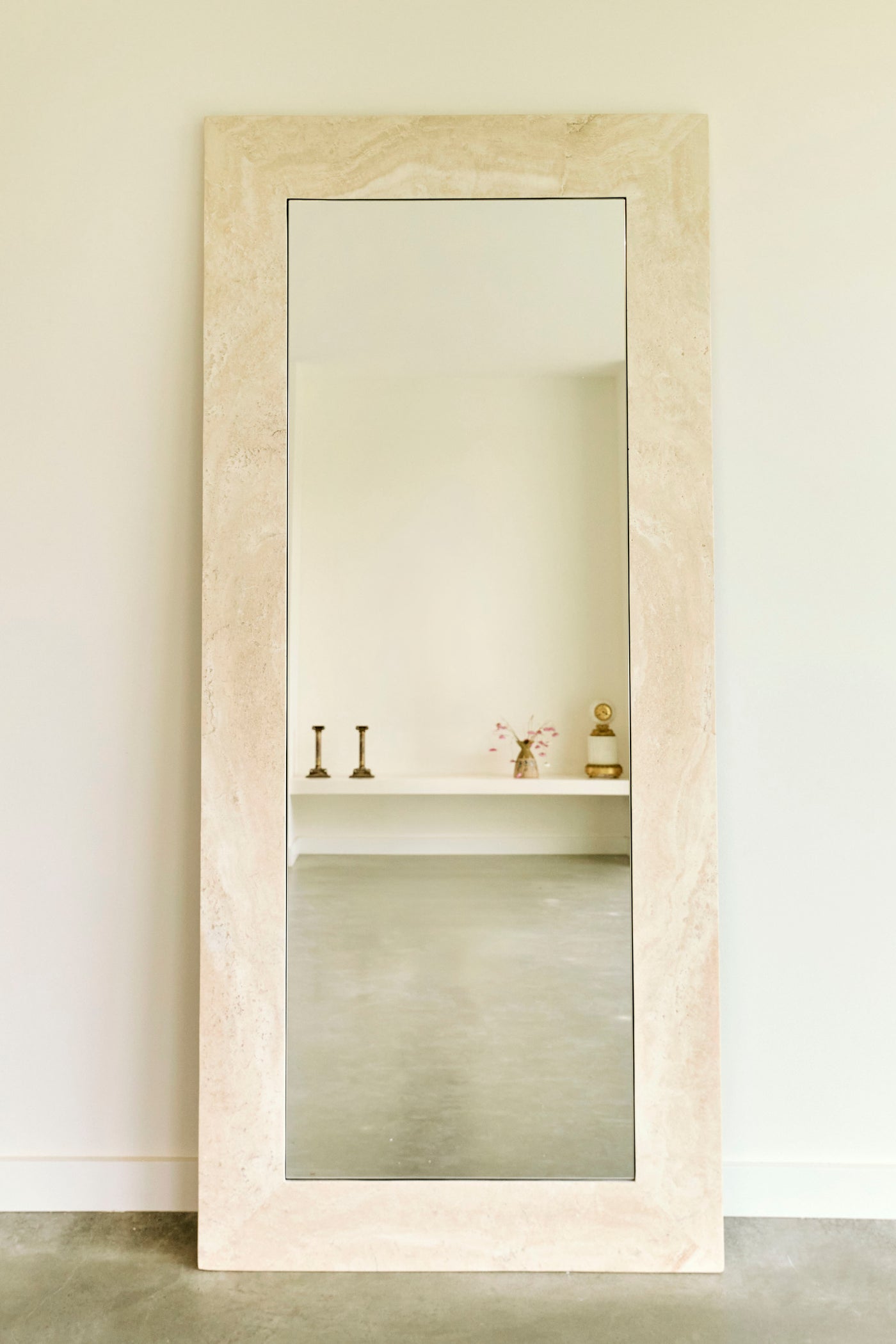 Suna Mirror - Crema Travertine