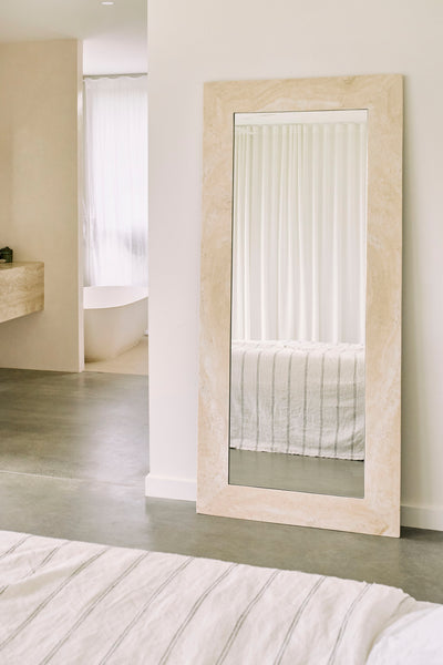 Suna Mirror - Crema Travertine