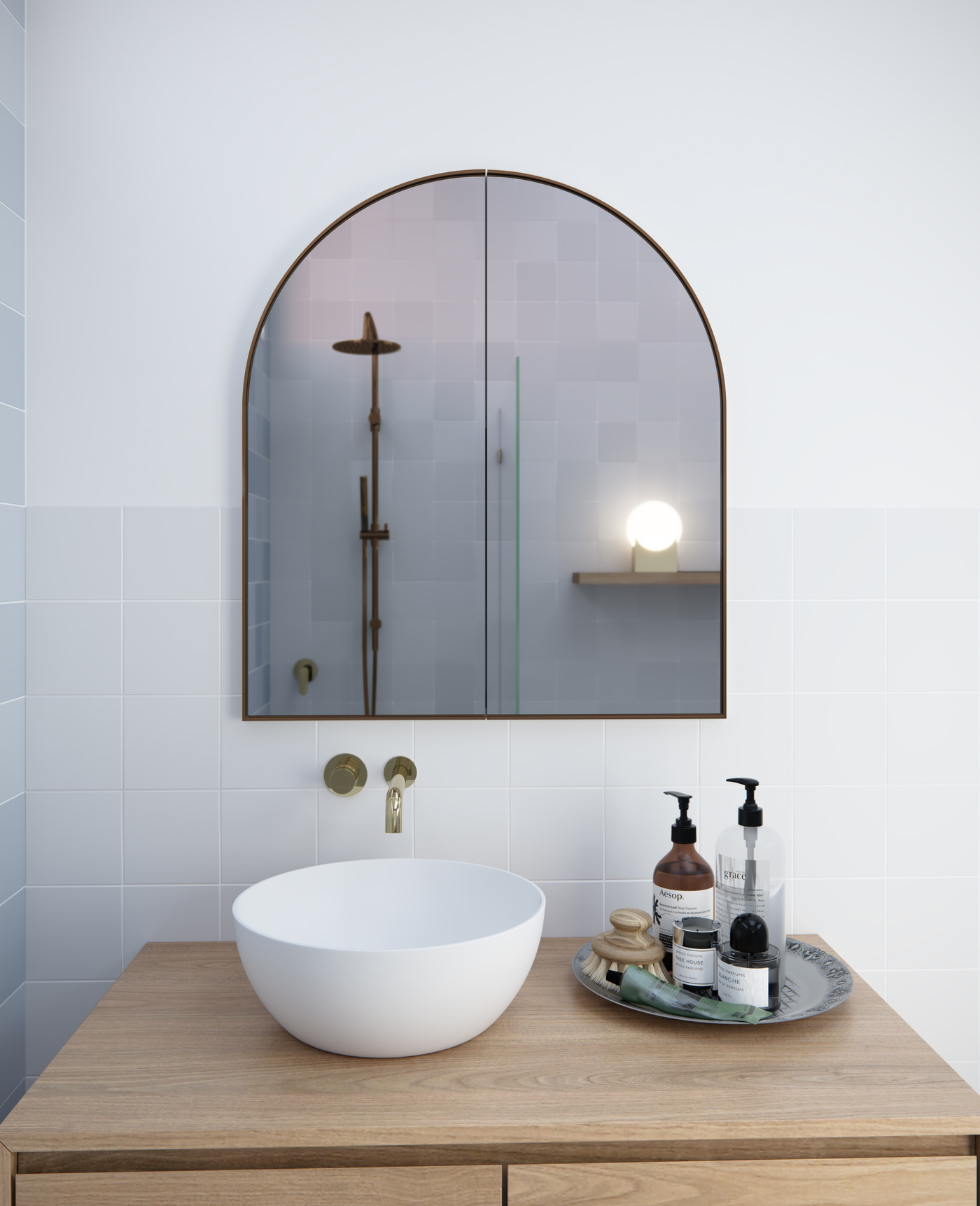 Aria Arch Mirror Cabinet | 860 x 760