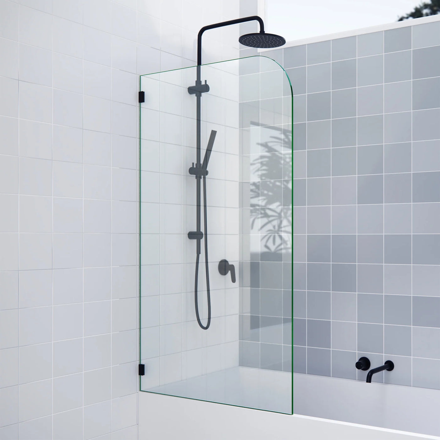 Over Bath Radius Shower Screens - Clear